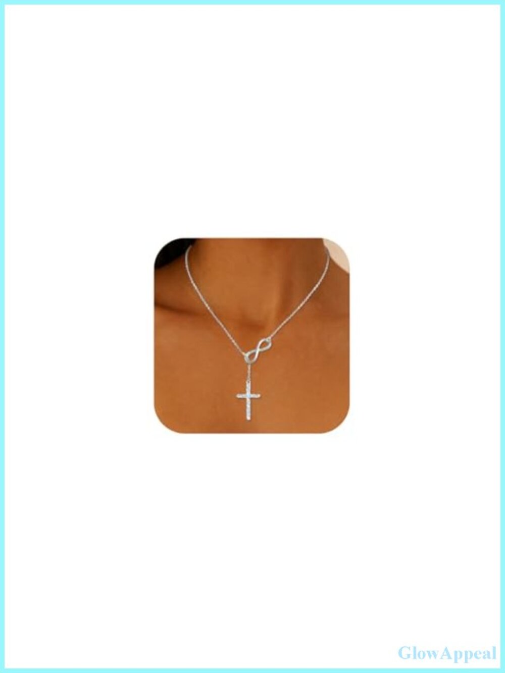 925 Sterling Silver Infinity Cross Pendant Necklace for Women Hypoallergenic